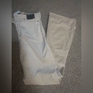 Banana Republic Premium Denim Pants 32L NWT High Rise Flare Beige